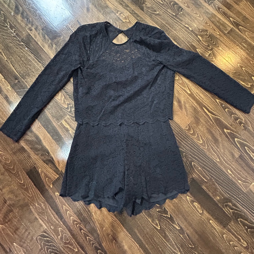 Express Black Lace Romper